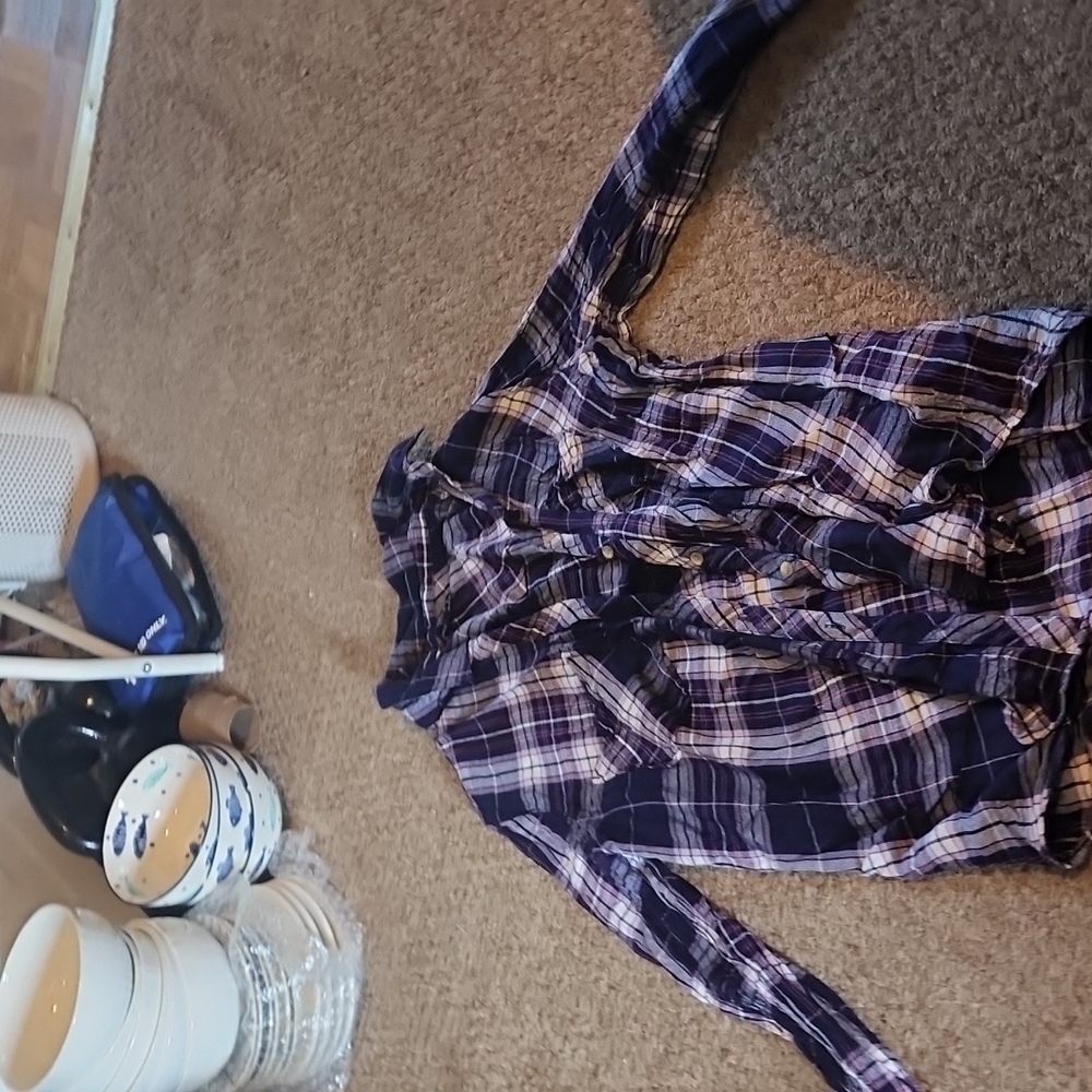 Purple plaid shirt